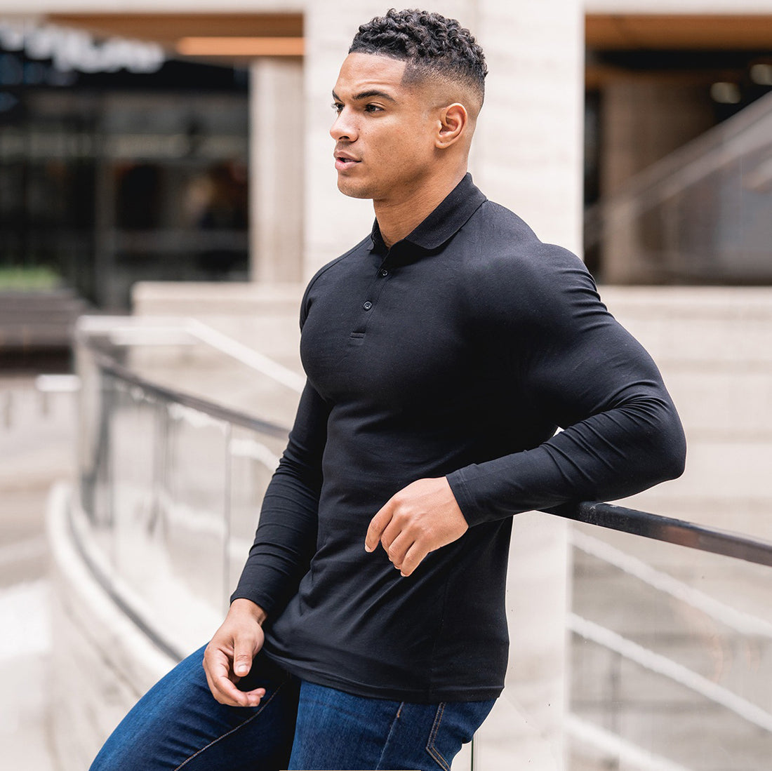 Men's Tight Lapel Running Shirt